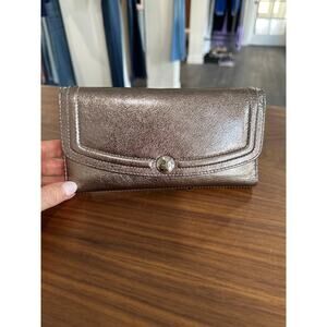 Coach Gallery Leather Metallic Bronze Wallet